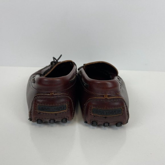 Minnie Tonka Classic Driver Moccasin Slip On Leather Brown Mens 11 - Picture 4 of 7